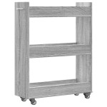 vidaXL Dulap cu roți, sonoma gri, 60x22x79 cm, lemn prelucrat