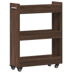 vidaXL Dulap cu roți, stejar maro, 60x22x79 cm, lemn prelucrat