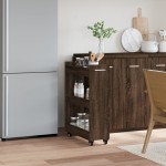 vidaXL Dulap cu roți, stejar maro, 60x22x79 cm, lemn prelucrat