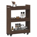 vidaXL Dulap cu roți, stejar maro, 60x22x79 cm, lemn prelucrat