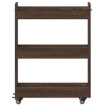 vidaXL Dulap cu roți, stejar maro, 60x22x79 cm, lemn prelucrat