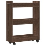 vidaXL Dulap cu roți, stejar maro, 60x22x79 cm, lemn prelucrat