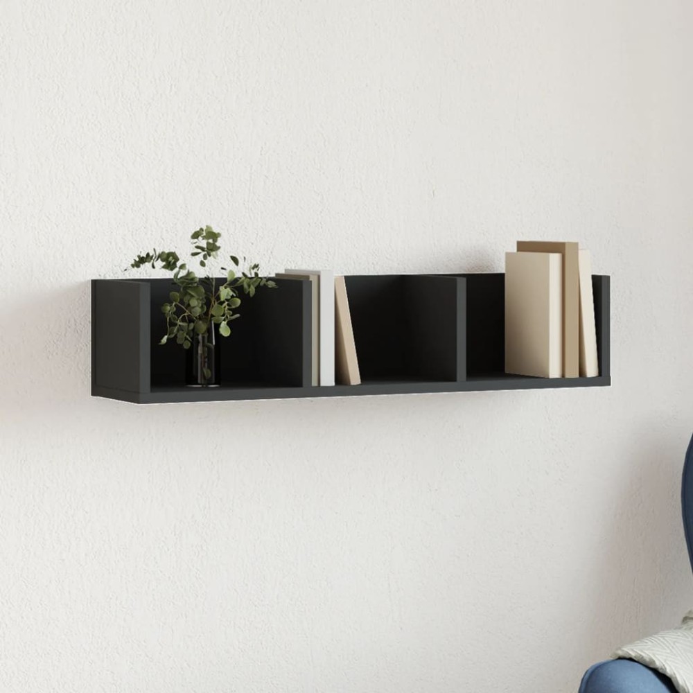 vidaXL Dulap de perete, negru, 75x18x16,5 cm, lemn compozit
