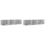vidaXL Dulapuri perete, 2 buc., gri beton 75x18x16,5 cm lemn prelucrat