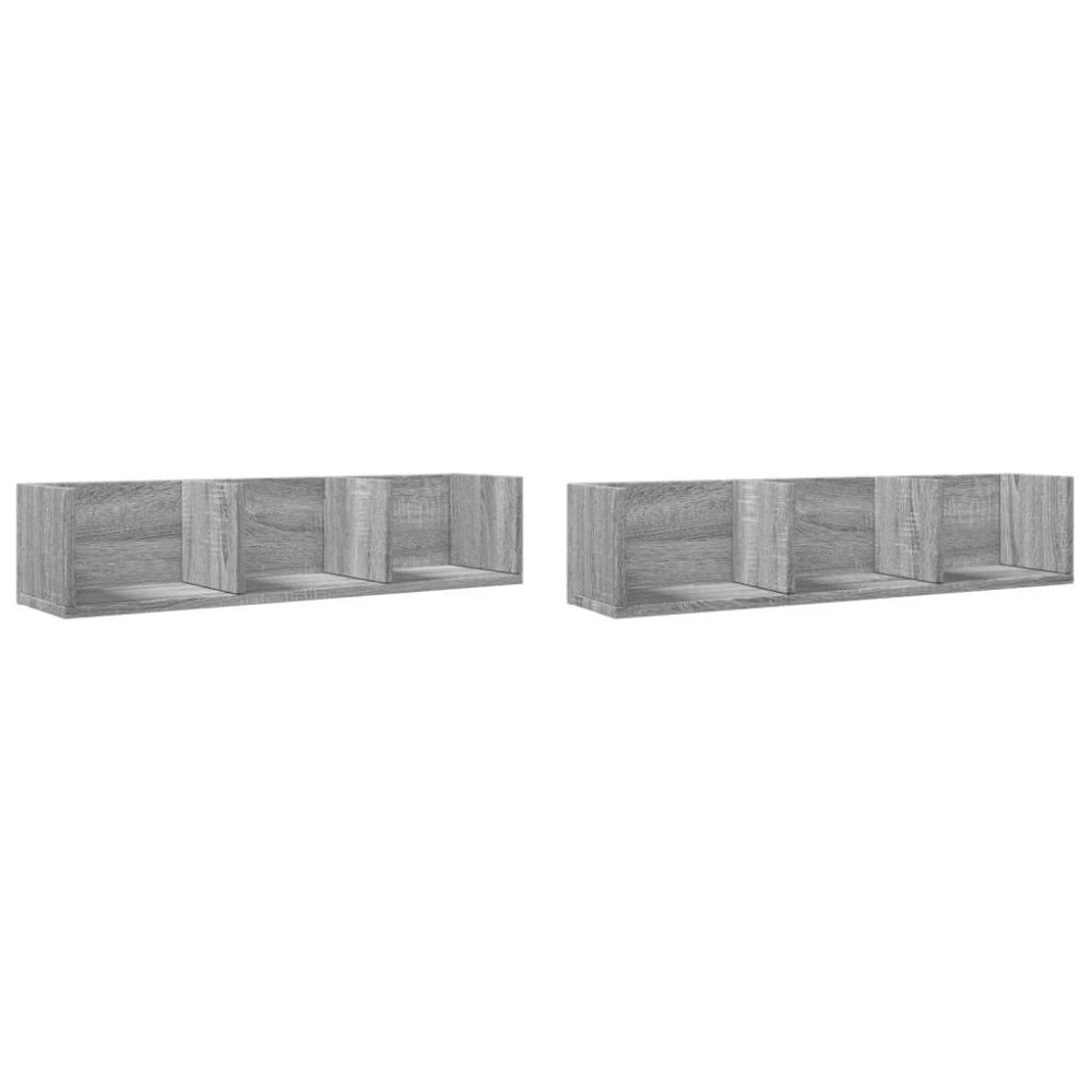 vidaXL Dulapuri perete 2 buc., gri sonoma 75x18x16,5 cm lemn prelucrat