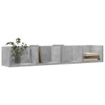 vidaXL Dulap de perete, gri beton, 99x18x16,5 cm, lemn compozit vidaXL Dulap de perete, gri beton, 99x18x16,5 cm, lemn compozit