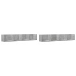 vidaXL Dulapuri de perete 2 buc. gri beton 99x18x16,5cm lemn prelucrat