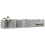 vidaXL Dulapuri de perete 2 buc. gri beton 99x18x16,5cm lemn prelucrat