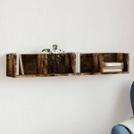vidaXL Dulap de perete, stejar fumuriu, 99x18x16,5 cm, lemn compozit