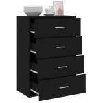 vidaXL Servantă, negru, 60x31x84 cm, lemn prelucrat