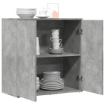vidaXL Servantă, gri beton, 79x38x80 cm, lemn compozit