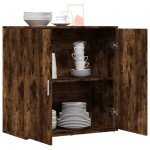 vidaXL Servantă, stejar afumat, 79x38x80 cm, lemn prelucrat