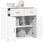 vidaXL Servantă, alb, 79x38x80 cm, lemn compozit