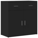 vidaXL Servantă, negru, 79x38x80 cm, lemn prelucrat