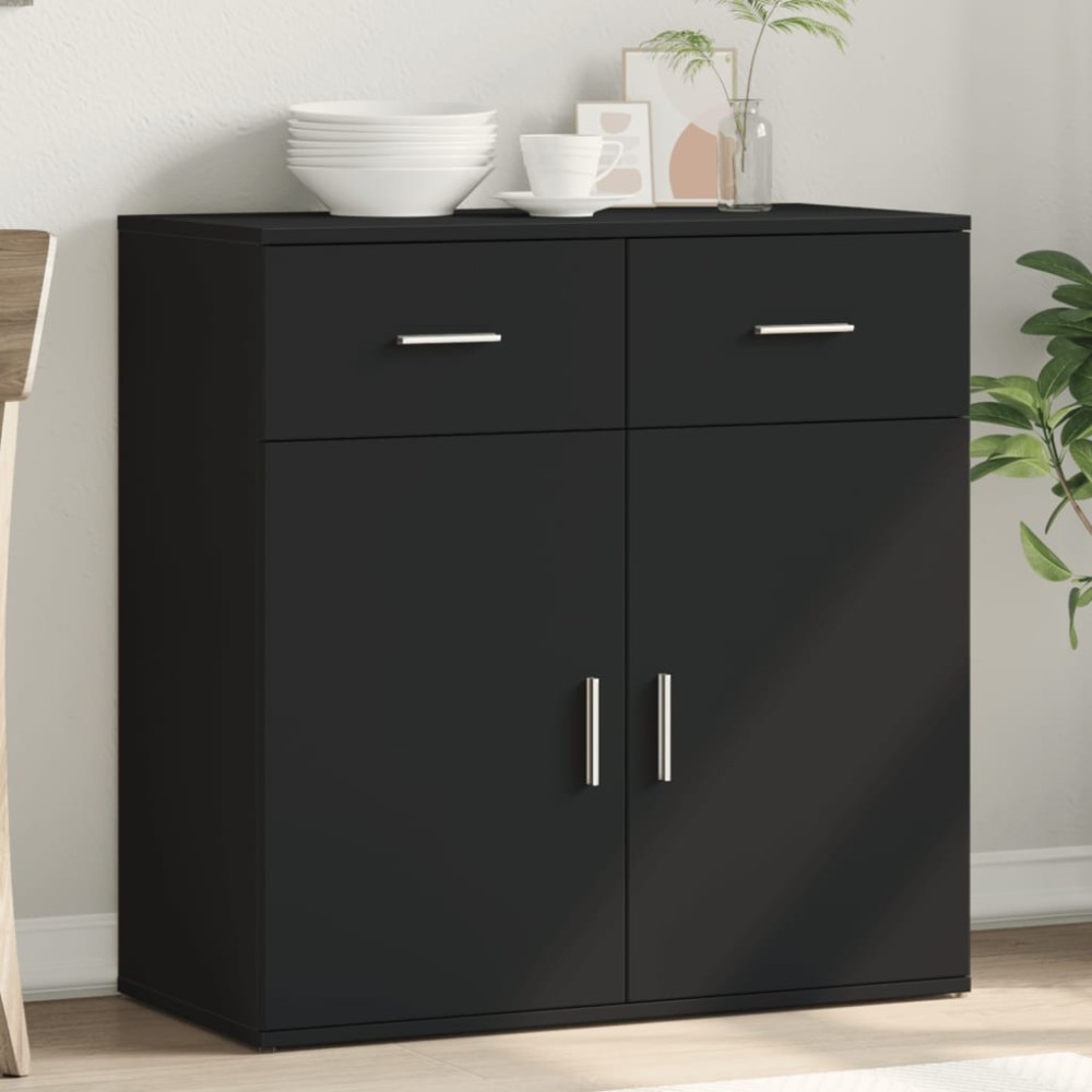 vidaXL Servantă, negru, 79x38x80 cm, lemn prelucrat
