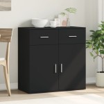 vidaXL Servantă, negru, 79x38x80 cm, lemn prelucrat