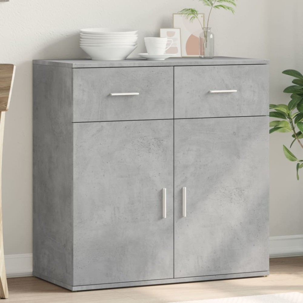 vidaXL Servantă, gri beton, 79x38x80 cm, lemn compozit