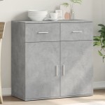 vidaXL Servantă, gri beton, 79x38x80 cm, lemn compozit vidaXL Servantă, gri beton, 79x38x80 cm, lemn compozit
