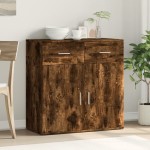 vidaXL Servantă, stejar fumuriu, 79x38x80 cm, lemn compozit