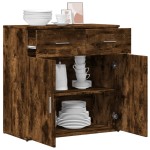 vidaXL Servantă, stejar fumuriu, 79x38x80 cm, lemn compozit
