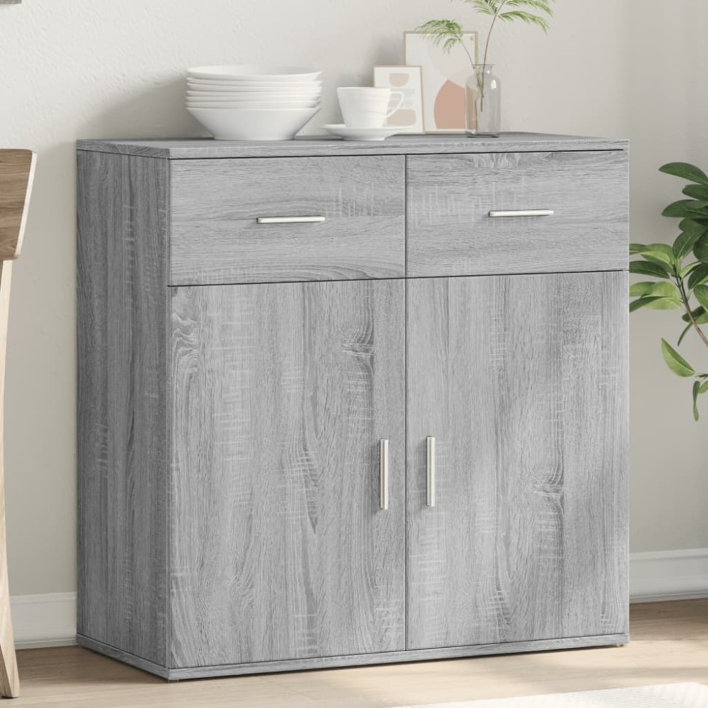 vidaXL Servantă, gri sonoma, 79x38x80 cm, lemn compozit