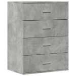 vidaXL Servantă, gri beton, 60x39x80 cm, lemn compozit