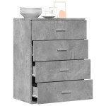 vidaXL Servantă, gri beton, 60x39x80 cm, lemn compozit