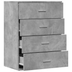 vidaXL Servantă, gri beton, 60x39x80 cm, lemn compozit