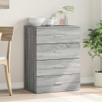 vidaXL Servantă, gri sonoma, 60x39x80 cm, lemn prelucrat vidaXL Servantă, gri sonoma, 60x39x80 cm, lemn prelucrat