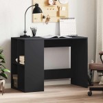 vidaXL Birou, negru, 102x50x75 cm, lemn prelucrat