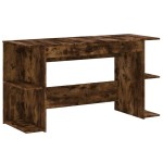 vidaXL Birou, stejar afumat, 140x50x75 cm, lemn compozit