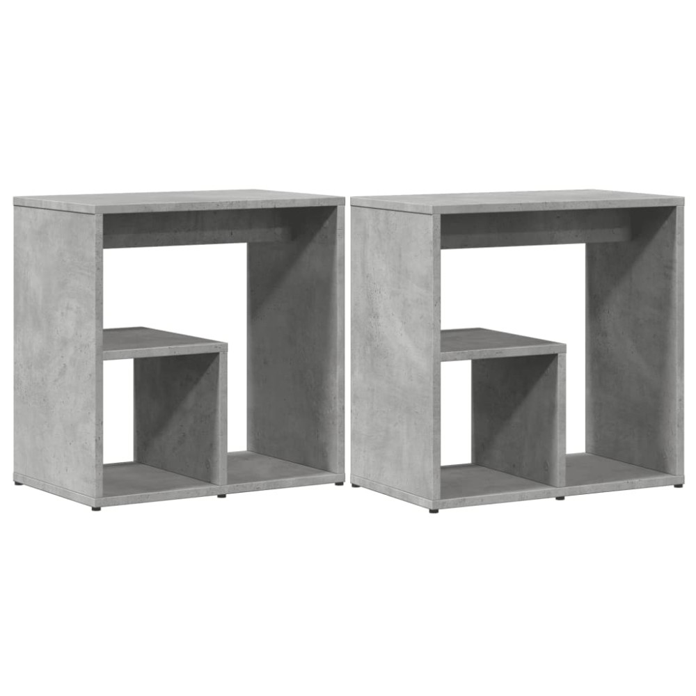 vidaXL Masă laterală, 2 buc., gri beton, 50x30x50 cm, PAL