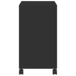 vidaXL Masă laterală cu roți, negru, 50x30x55 cm, lemn prelucrat vidaXL Masă laterală cu roți, negru, 50x30x55 cm, lemn prelucrat