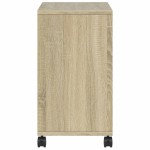 vidaXL Masă laterală cu roți, stejar sonoma 50x30x55 cm lemn prelucrat vidaXL Masă laterală cu roți, stejar sonoma 50x30x55 cm lemn prelucrat