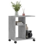 vidaXL Masă laterală cu roți, gri beton, 50x30x55 cm, PAL vidaXL Masă laterală cu roți, gri beton, 50x30x55 cm, PAL