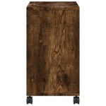 vidaXL Masă laterală cu roți stejar fumuriu 50x30x55 cm lemn compozit vidaXL Masă laterală cu roți stejar fumuriu 50x30x55 cm lemn compozit