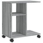 vidaXL Masă laterală cu roți, gri sonoma 50x30x55 cm lemn prelucrat vidaXL Masă laterală cu roți, gri sonoma 50x30x55 cm lemn prelucrat