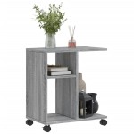 vidaXL Masă laterală cu roți, gri sonoma 50x30x55 cm lemn prelucrat vidaXL Masă laterală cu roți, gri sonoma 50x30x55 cm lemn prelucrat