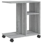 vidaXL Masă laterală cu roți, gri sonoma 50x30x55 cm lemn prelucrat vidaXL Masă laterală cu roți, gri sonoma 50x30x55 cm lemn prelucrat