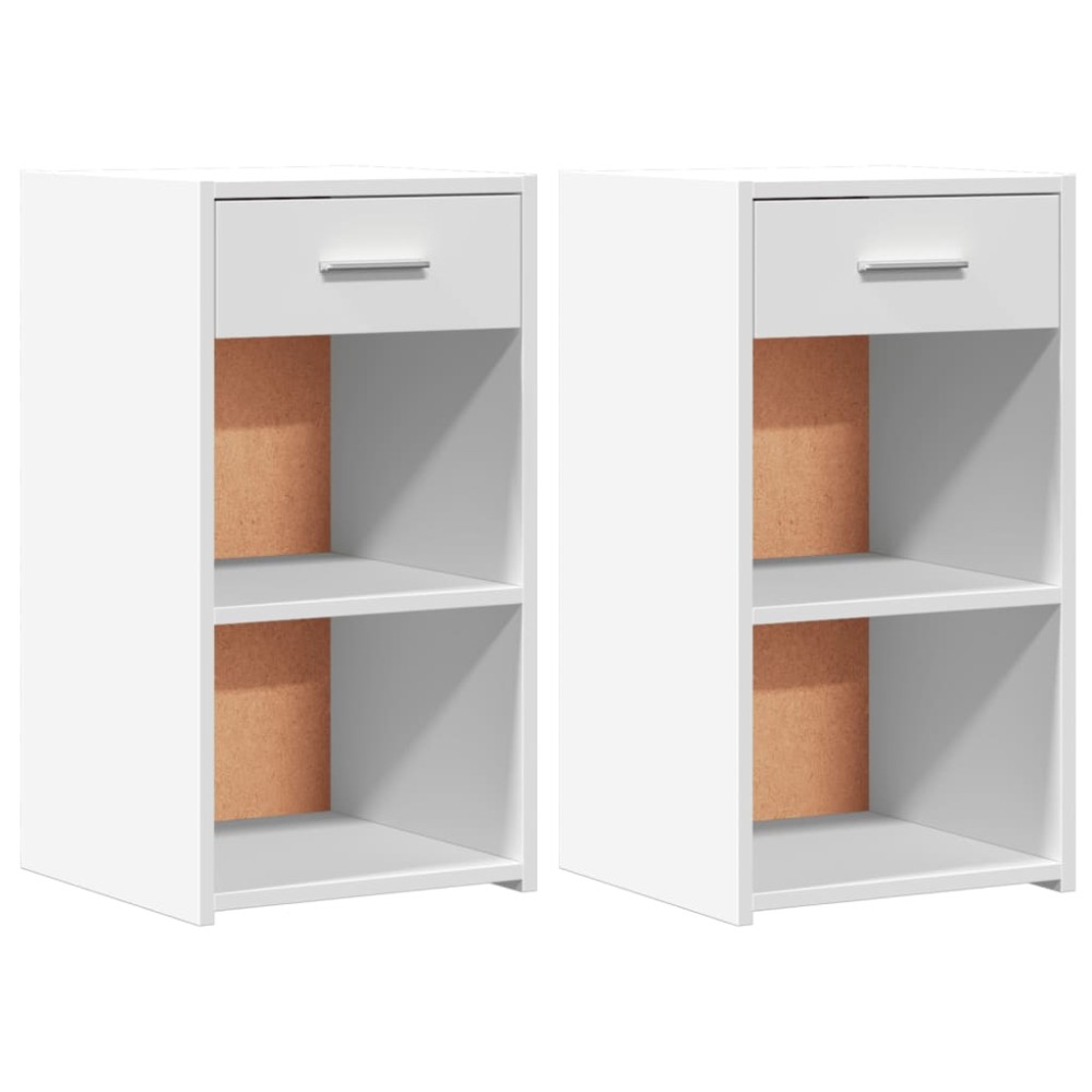 vidaXL Noptiere, 2 buc., alb, 35x34x65 cm, lemn compozit