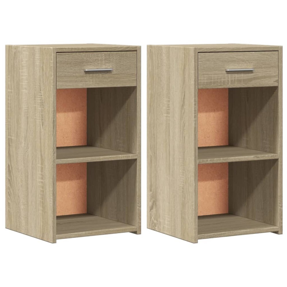 vidaXL Noptiere, 2 buc., stejar sonoma, 35x34x65 cm, lemn prelucrat
