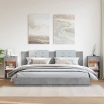 vidaXL Noptiere, 2 buc., gri beton, 35x34x65 cm, lemn prelucrat