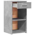 vidaXL Noptiere, 2 buc., gri beton, 35x34x65 cm, lemn prelucrat