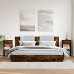 vidaXL Noptiere, 2 buc., stejar fumuriu, 35x34x65 cm, lemn prelucrat vidaXL Noptiere, 2 buc., stejar fumuriu, 35x34x65 cm, lemn prelucrat