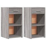 vidaXL Noptiere, 2 buc., gri sonoma, 35x34x65 cm, lemn prelucrat vidaXL Noptiere, 2 buc., gri sonoma, 35x34x65 cm, lemn prelucrat