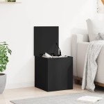 vidaXL Cutie de depozitare, negru, 40x42x46 cm, lemn prelucrat vidaXL Cutie de depozitare, negru, 40x42x46 cm, lemn prelucrat
