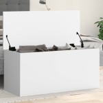 vidaXL Cutie de depozitare, alb, 100x42x46 cm, lemn prelucrat vidaXL Cutie de depozitare, alb, 100x42x46 cm, lemn prelucrat