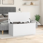 vidaXL Cutie de depozitare, alb, 100x42x46 cm, lemn prelucrat vidaXL Cutie de depozitare, alb, 100x42x46 cm, lemn prelucrat