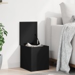 vidaXL Cutie de depozitare, negru, 30x35x35 cm, lemn prelucrat vidaXL Cutie de depozitare, negru, 30x35x35 cm, lemn prelucrat