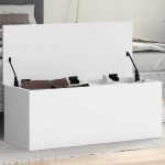 vidaXL Cutie de depozitare, alb, 90x35x35 cm, lemn prelucrat